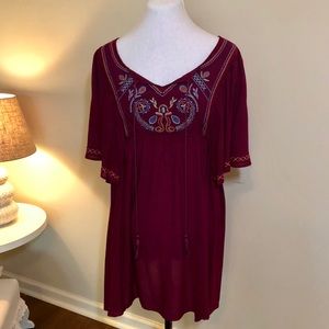 Altard State Plum Colored Embroidered Dress